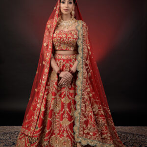 RED  EMBROIDERED LEHENGA