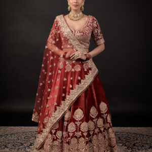 RUSTY MEHROON LEHNGA