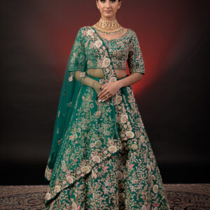TEAL GREEN LEHNGA