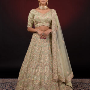 MINT GREEN EMBROIDERED LEHNGA