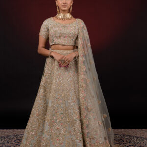 SAJE GREEN EMBROIDERED LEHNGA