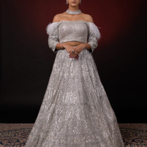 SILVER RECEPTION LEHENGA