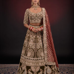 MEHNDI GREEN LEHENGA