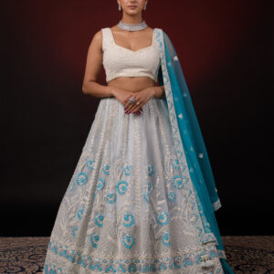GREY WHITE LEHENGA