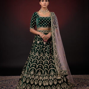 GREEN EMBROIDERED LEHNGA