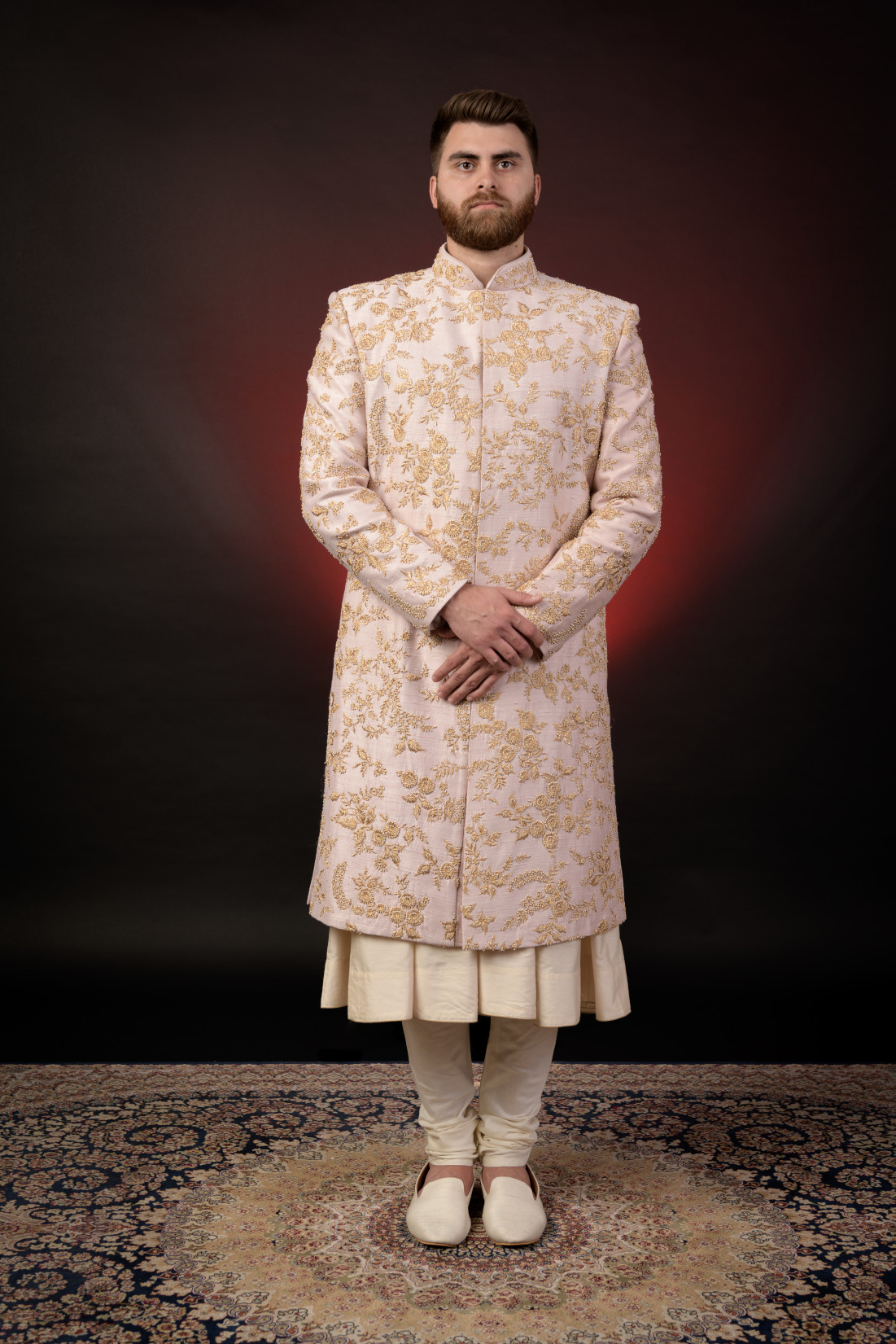 BLUSH PINK EMBROIDERED SHERWANI