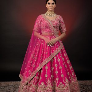 MAJANTA PINK EMBROIDERED LEHNGA