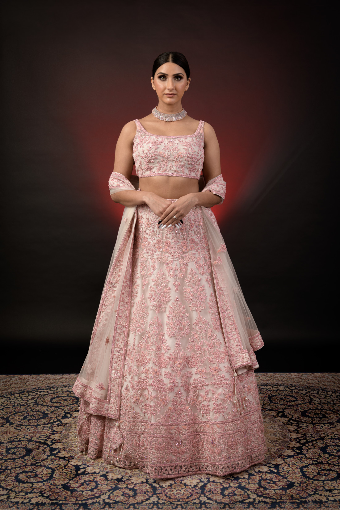BLUSH PINK EMBROIDERED LEHENGA
