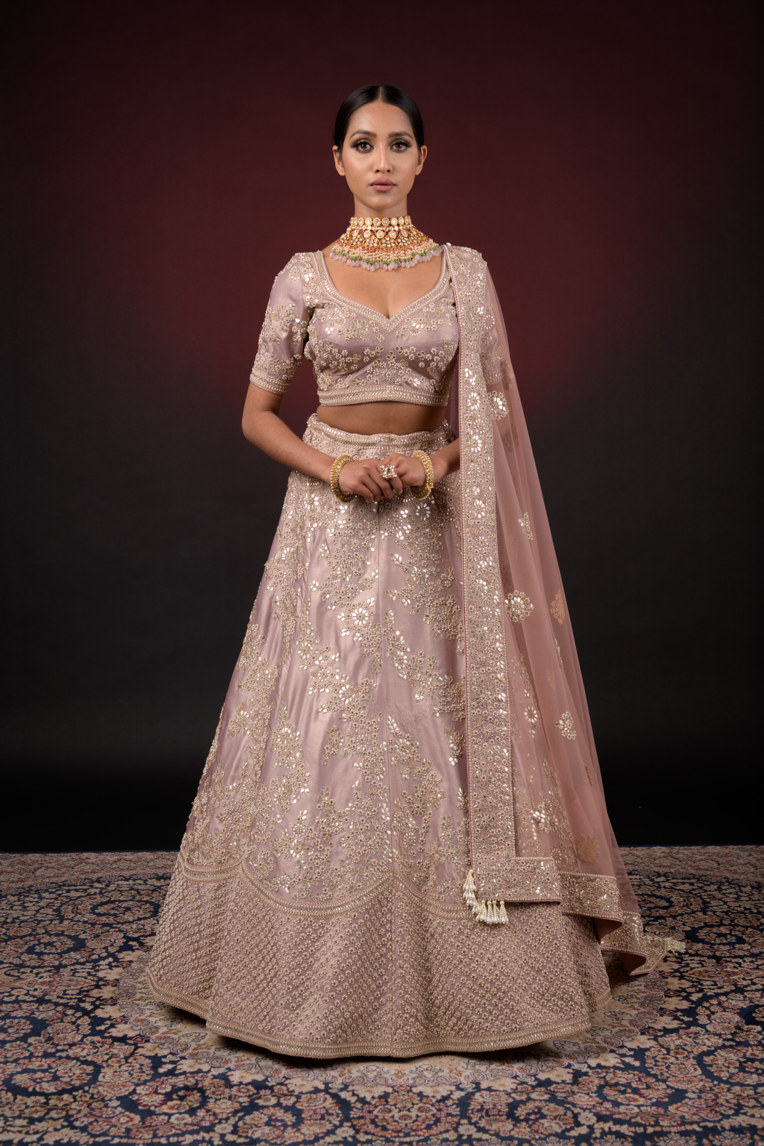 LILAC EMBROIDERD LEHNGA