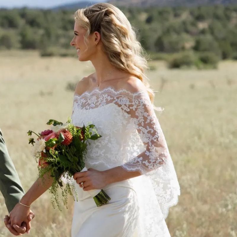 FashionSGoodieUS scalloped lace wedding shawl