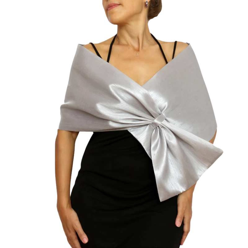 Mammamiaeme metallic taffeta wrap